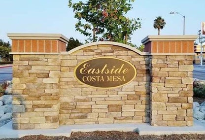 Welcome sign for Eastside Costa Mesa