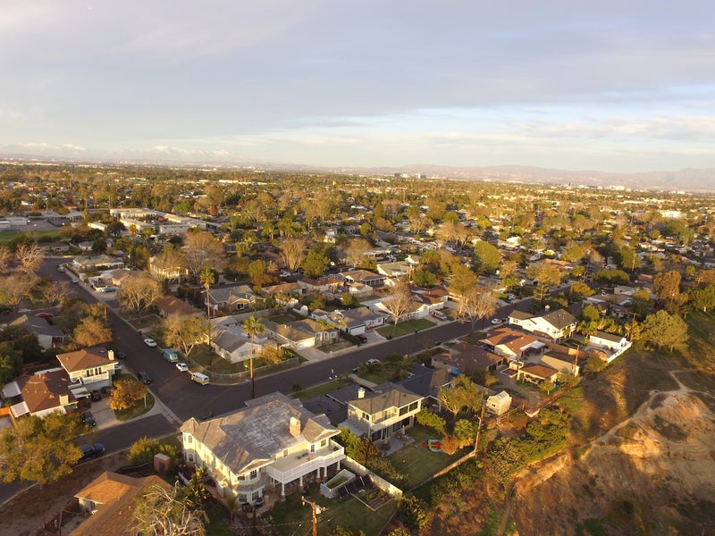 Aerial view of Costa Mesa neighborhood